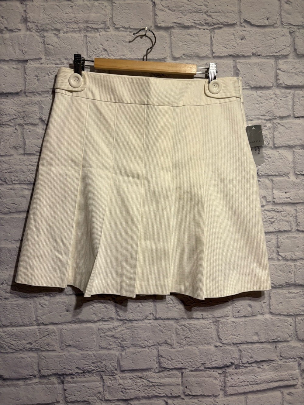 New Vintage Mantles Cream Pleated Mini Skirt Size 14